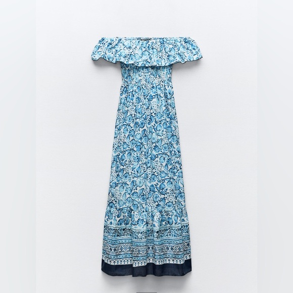 ZARA FLORAL PRINT OFF THE SHOULDER - Picture 9 of 11